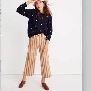 Madewell Emmett Wide-leg Crop Pant in Stripe